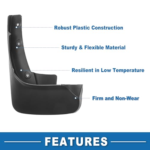 Image of Mud Flap Splash Guard with Mount Accessories Front & Rear Side Mud Guard for Ford Edge SE Sport 2019-2022 (Set of 4)