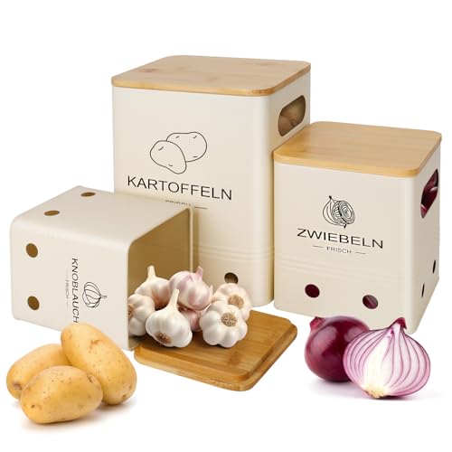 Mozvvco Kartoffel Aufbewahrungsbox, Aufbewahrung Kartoffeln Zwiebeln...