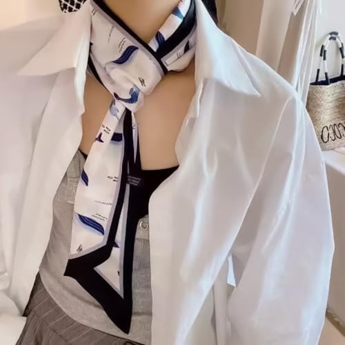 Image of Head Hair Scarf for Women,Silky Long Headscarf Purse Bag Scarfs for Handbag Fashion Satin Neck Scarves Accessories