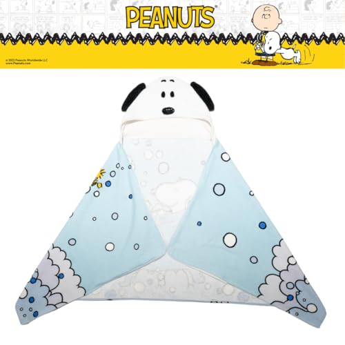 Image of Peanuts Snoopy Bubble Bath Kids Super Soft Bath /Pool /Beach Soft Cotton Terry Hooded Towel Wrap, 24 in x 50 in, (Officially Licensed Product) by Franco