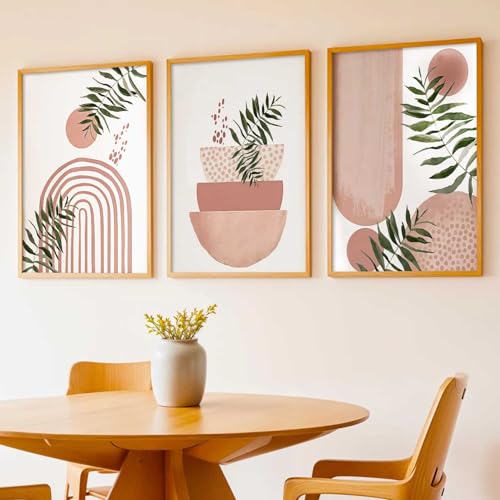 Image of HOTHOUSE Painting Boho Wall Art Home Decoration Paintings With Frame For Living Room Bed Room Hotel Wall Decor Digital Reprint Set of 3 (13X17 inch)