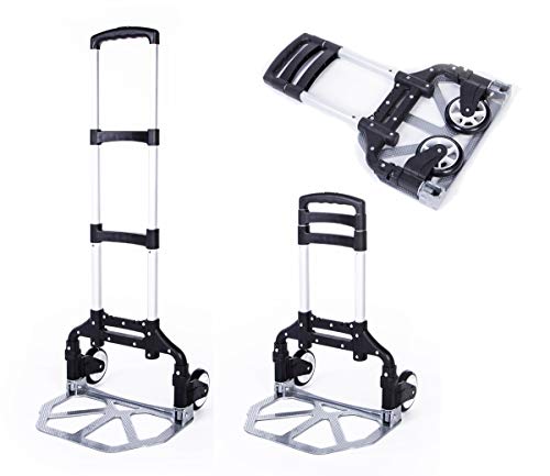 Profeco - Transportkarre klappbar - Faltbare Aluminiumkarre - Klappwagen - Höhenverstellbar - 75 kg Tragfähigkeit - inkl. Spanngurt - Leichtgängige Räder Cover