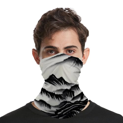Pasamontañas elástico con diseño de pintura de paisaje chino para clima frío, cubrecuello y bufanda para motociclistas, ciclismo, esquí y actividades al aire libre para hombres y mujeres miniatura 4