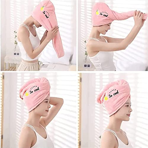 Gfrtisng 5Pcs Rapid Drying Towel,Rapid Hair Drying Towel For Women,Super Absorbent Coral Fleece Ladies Hair Towel Set,Soft Dry Hair Towel With Embroidery For Children And Women #TOP4