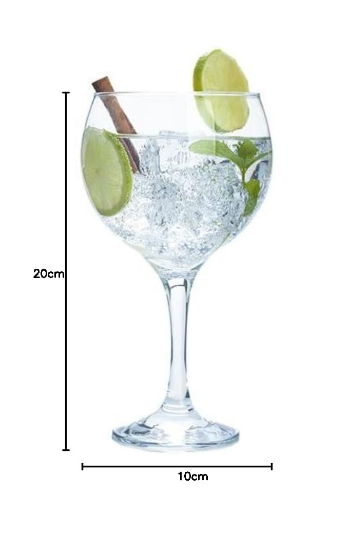Genérico Lot de 6 verres à ballon - Envoi 24h - Lot de verres à ballon, combiné, cocktail (62 cl, transparent)
