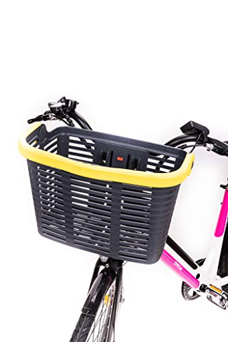 Urban Prime Cesta para Bicicleta, Adultos Unisex, Negro y Amarillo, Talla única