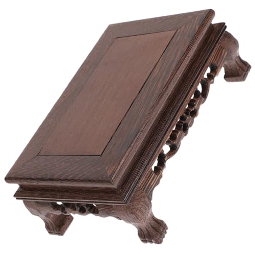 PAMINGONO Soporte Reutilizable para Macetas de Madera Base Rectangular, Elevador para Plantas de Interior y Peceras, para Decoración en Sala y Jardín
