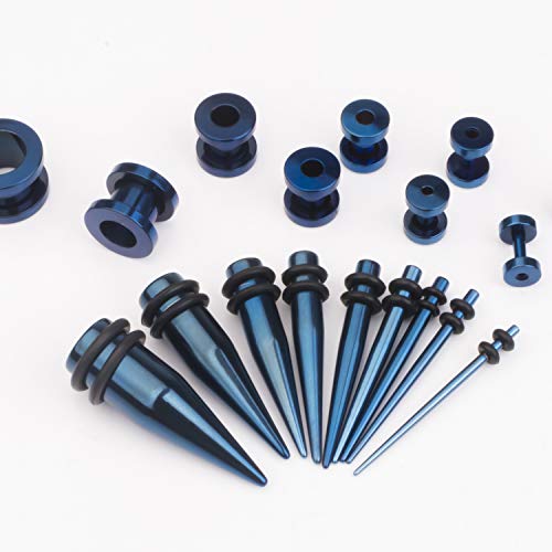 36 pcs 14G-00G Ear Stretching Kit Stainless Steel Tapers Screw Fit Tunnels Set Piercing Body Jewelry2