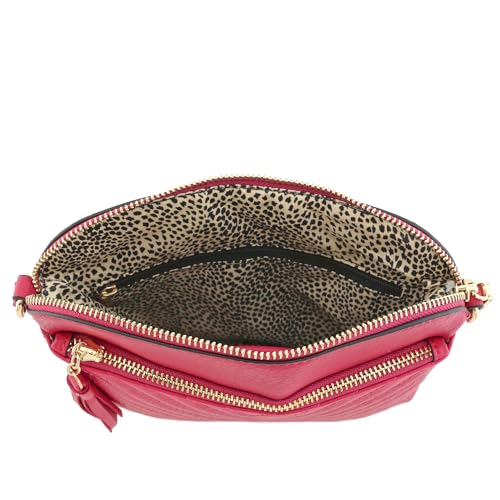 Image of FashionPuzzle Chevron Quilted Medium Crossbody Bag with Tassel Accent