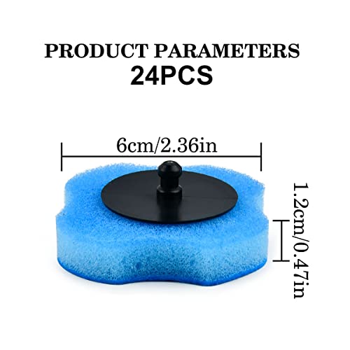 24PCS Disposable Toilet Brush Replacement Heads, Refill Heads for Sink Bathtub, Blue - Image 2