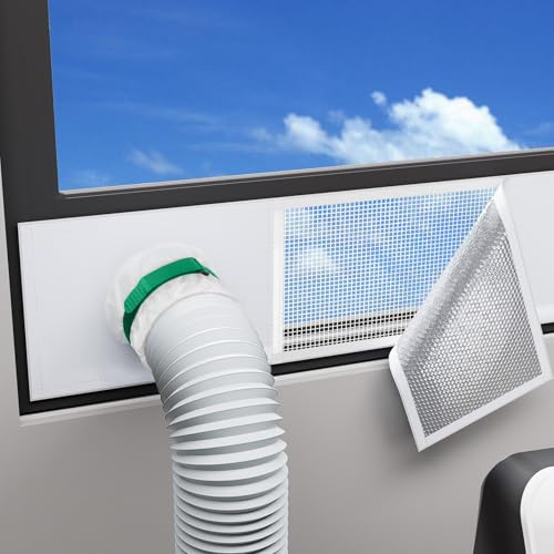 LBG Products Insulated Window Vent Kit with Mesh Leaf Guard for Portable Air Conditioner,40~64 Inch...