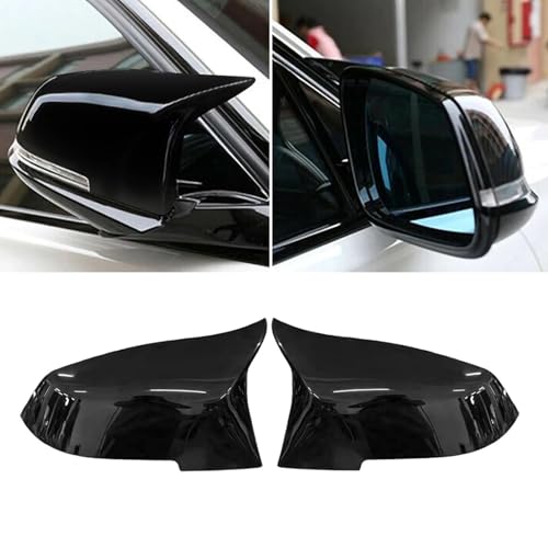 TTCR-II 2 PCS Compatible avec Coque de Rétroviseur BMW Série 1 F20 F21/2'F22 F23 F87/3'F30 F31 F34/4'F32 F33 F36/i3 I01/X1 E84 Coques de Remplacement Rétroviseurs Auto Gauche + Droite-Noir Brillant