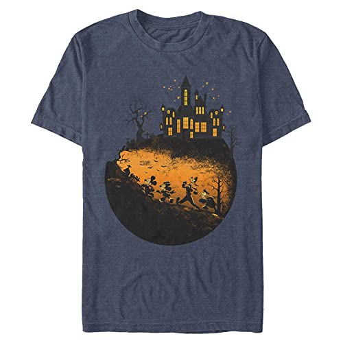 T-Shirt Mickey Haunted Halloween Premium 4XL Tall Homme Bleu Marine