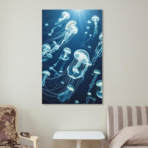Toile murale méduse décoration esthétique salon chambre 40x60cm