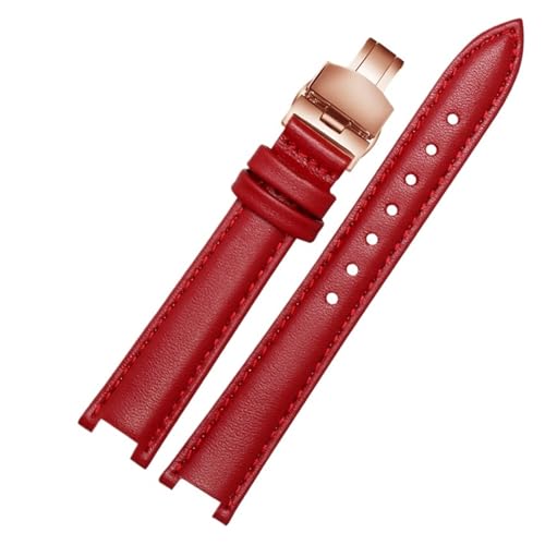 Bracelet de montre en cuir de vache véritable LUGEMA 18mm rouge avec encoche