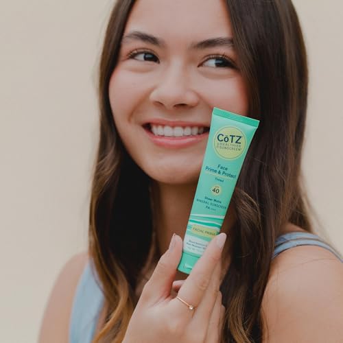 COTZ Face Prime & Protect Tinted Mineral Sunscreen and Facial Primer Broad Spectrum SPF 40; PA+++ 1.5 oz / 42.5 g.