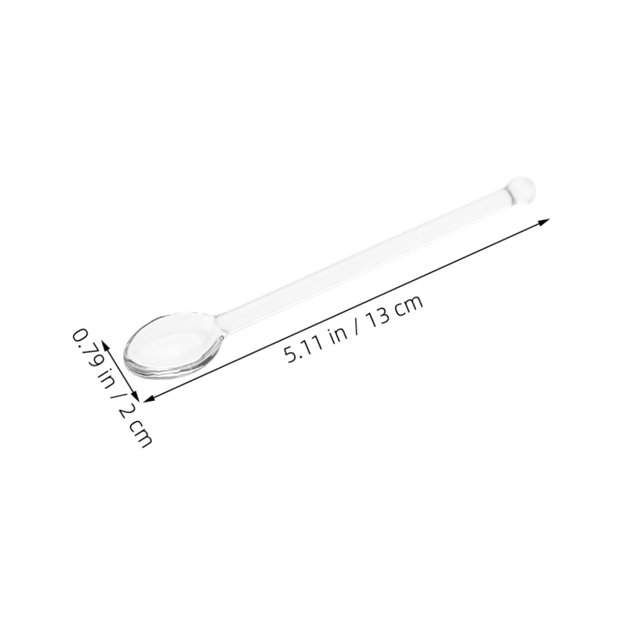 6 bastoncini in vetro per cocktail e yogurt, cucchiaini da caffè trasparenti, cucchiaini da tè, cucchiaini da tè, cucchiaini da tè