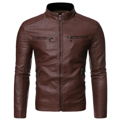 Manteau de moto vintage coupe cintrée grande taille pour homme fort