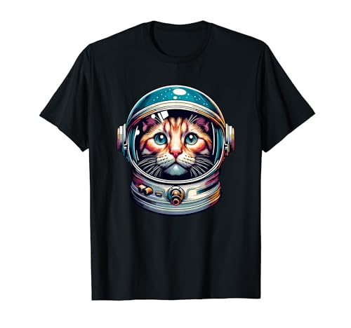 Gato astronauta con casco, espacio cósmico Camiseta
