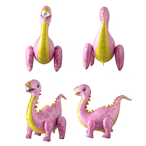 Self Standing Dinosaur Tyrannosaurus Animal Balloons For Birthday Party Baby Shower Decoration Kit Inflatable Party Supplies Decorations Gift Kids And Adults (3D Tanystropheus Pink) #TOP2