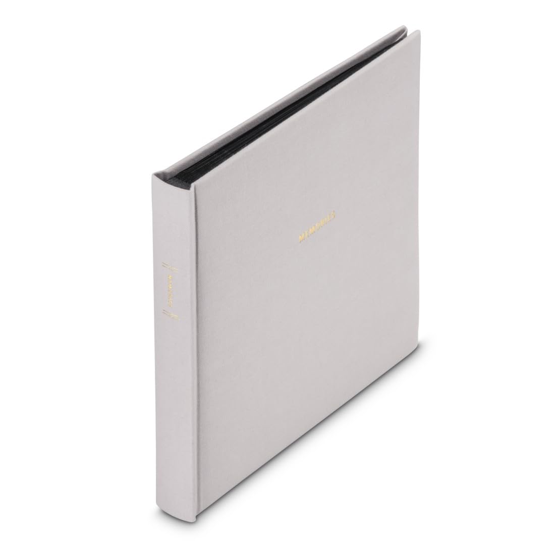Hama Fotoalbum Memories – Selbstgestalten, grau, 25 x 25 cm, Stoffeinband mit Goldprägung