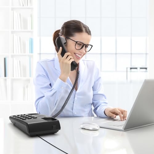 Téléphone fixe filaire noir facile à utiliser avec gestion du volume Uvital