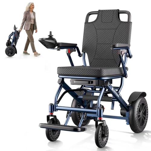 ByteTecpeak D14 Folding Electric Wheelchair for Adults with Removable Lithium Battery 20km Range 500W Motor Lightweight & Compact Ultra-Portable Aluminium Powerchair Travel-Friendly & Airline Approved
