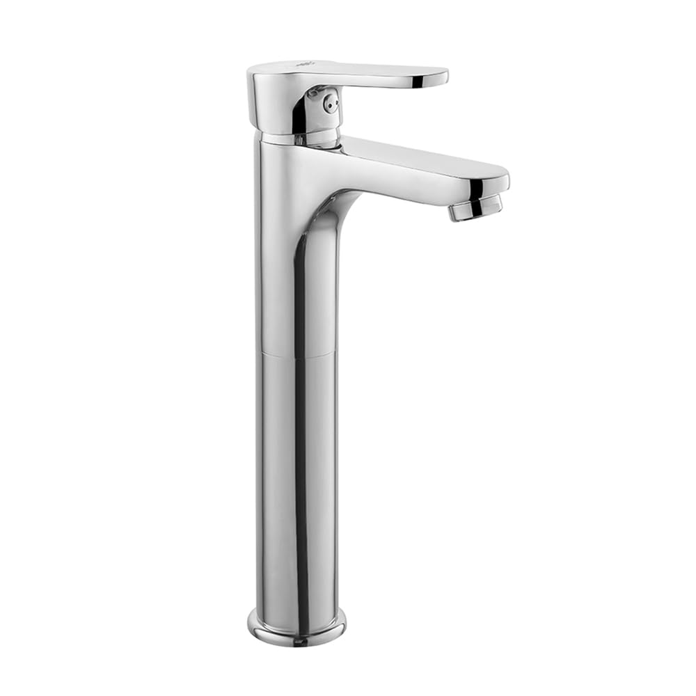 Set miscelatori lavabo Alto e Bidet monocomando, in Ottone Cromato, con piletta di Scarico Inclusa, Paco