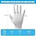 4 Pairs White Gloves, Breathable Cotton Gloves for Dry Hands Sleeping, Washable Eczema Moisturizing Glove Overnight for Women Men, Christmas Wedding Costume Work Glove for Serving Inspection