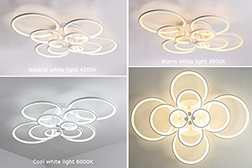 Plafonnier LED moderne à intensité variable pour chambre et bureau