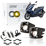 fcl.(エフシーエル) PCX JF28 JF56 JF81 JK05 KF47 ホンダ バイク フォグランプ led 後付け 黄色 ホワイト 2色切り替え 10W 小型 12V 1200lm ステーセット スイッチ切替 2個セット