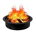 RAILEN Fire Pit Ring 36x30x10 Inch, Smokeless Heavy Duty Solid Steel Fire Pit Liner, Insert DIY Campfire Ring for Camping Outdoors, Backyard Garden