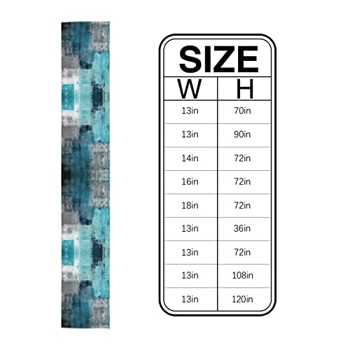 Bingigo Turquoise Table Runner 36 Inches Long Small Teal And Grey Abstract Art Modern Contemporary Coffee Table Runners For Farmhouse Kitchen Dining Table, Holiday Parties Dinner Decor 13X36In #TOP5