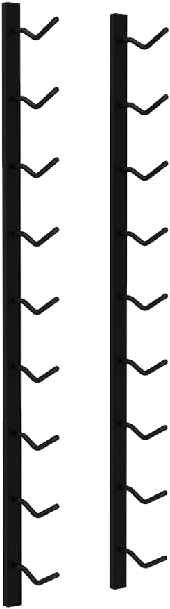 9 Bottle Wall Mounted Wine Rack - Black