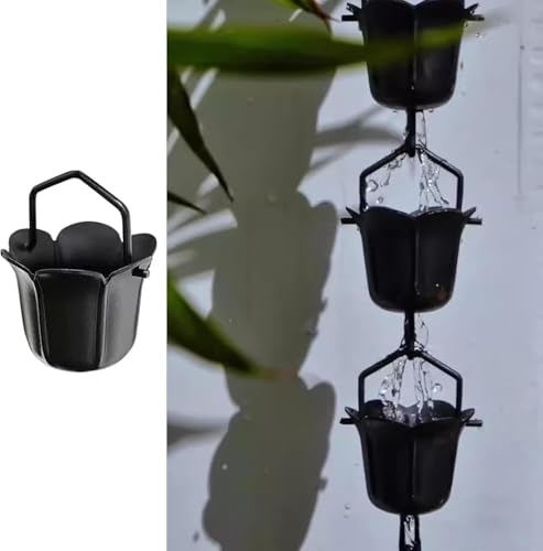 Cadena de lluvia japonesa ajustable con campanas decorativas para el jardín y patio exterior