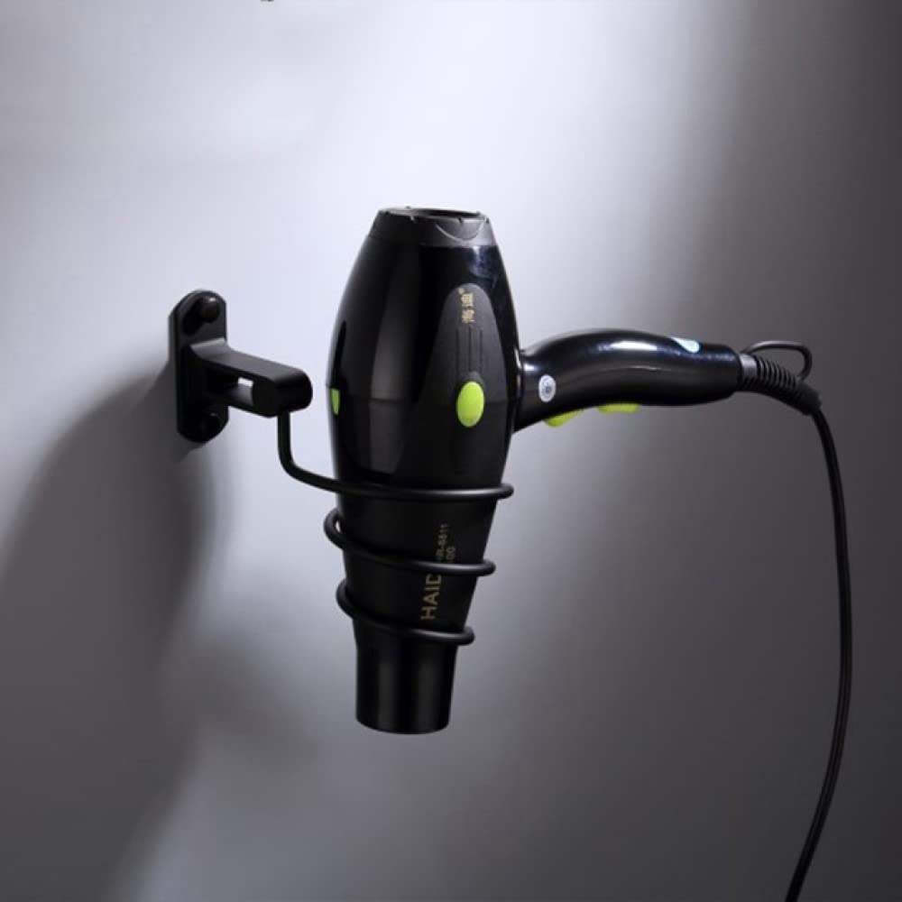 Colgador de toalla negro de 55 cm LIJUCAI con soporte para soplador integrado
