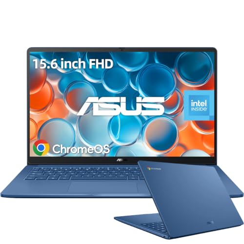 ASUS 15.6" FHD Chromebook, Intel N50,4GB RAM 128GB eMMC ChromeOS, Blue
