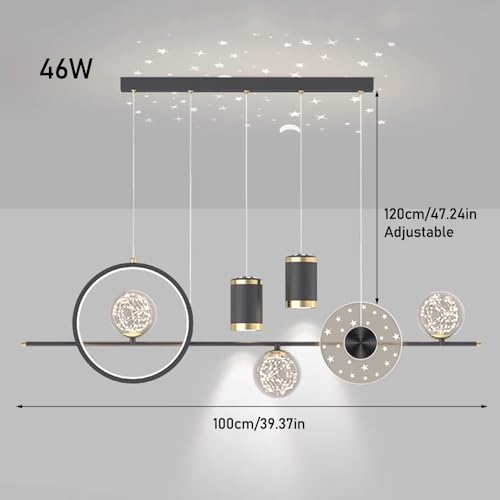 Lampe suspendue à LED 46W lustre de table à manger moderne