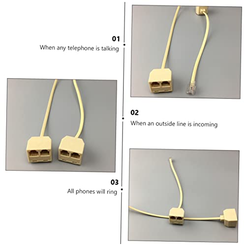 NUSITOU Adaptador divisor de cabo Rj de 5 peças e plugue conversor adaptador de tomada de telefone f