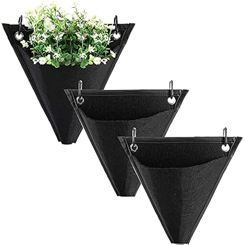 Wall-Mounted Succulents Flower Pot Fabric Triangle Hanging Bag Gardening Flower Cultivation Container Home Wall Hanging Decoration Accessories Cover