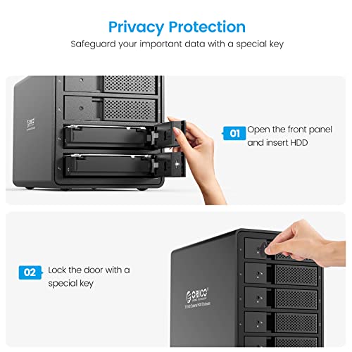 Orico 5 Bay Raid Usb 3.0 To Sata External Hard Drive Enclosure Aluminum Alloy For 3.5 Inch Hdd Support 80Tb (5 X 16Tb) Hard Drive Dock Support Raid 0/1/3/5/10/Jbod-9558Ru3 #TOP4