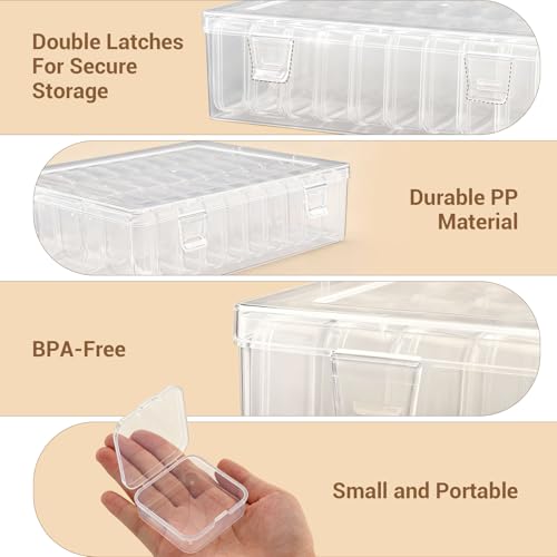 Image of Bead Organizer Box, 30 Pcs Small Beads Storage with 84 Label Stickers, Clear Plastic Small Containers for Jewelry Making, Diamond Painting, DIY Art Crafts, Bracelet Making, Nail Rhinestones, Seeds