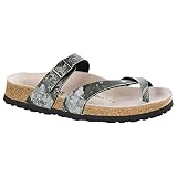 Birkenstock Tabla de tallas Birkenstock Tabora de la mujer sandalias, negro (Crystal Black Birko Flor), 37 M EU