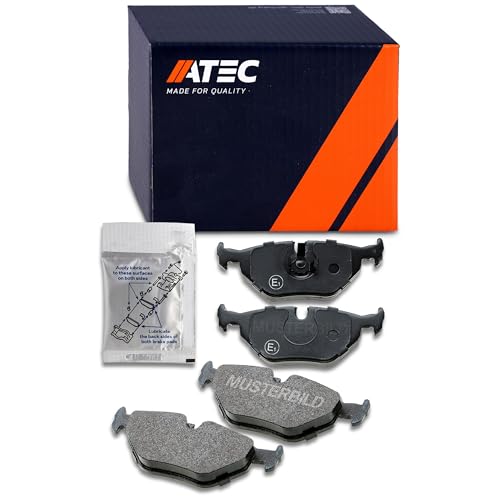 ATEC Germany Juego de pastillas de freno eje trasero, pastillas de freno zapatas traseras, 4 piezas