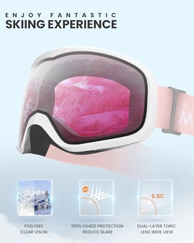 OutdoorMaster Owl Ski Goggles OTG, Snow Snowboard Goggles for Men Women Youth, Anti-Fog, 100% UV Protection - Image 3