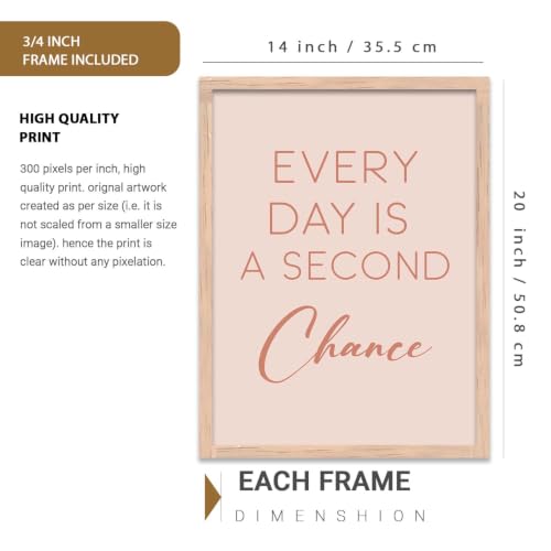 Image of kotart Motivational Quote wall frames for hanging, Home decor paintings living room, bed | Poster with glass Set of 6 Multicolo (14X20 Inch, D)