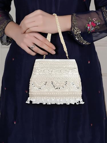 Image of Nevis Stylish Embroidery Unique Desing Traditional Wedding Party Handheld Portli Bag For Women