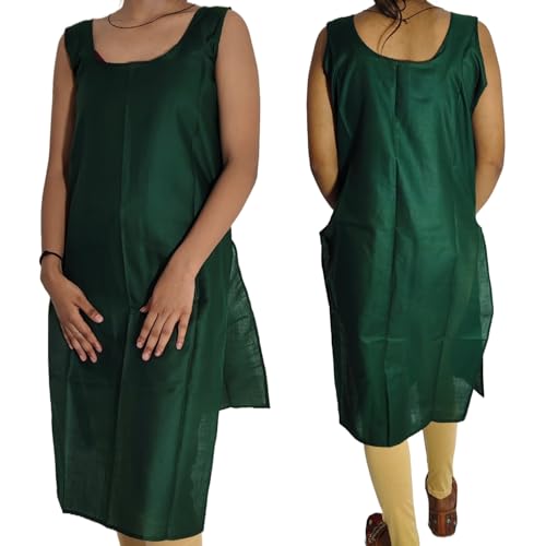 Image of Women's Sleeveless Cotton Inner Slip Dress Round Neck Soft Comfortable Fit Full Length Camisole Innerwear Summer top Undergarment for Girls
