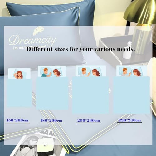 GAORUIFENG Duvet, Skin Duvet, Washable Ice Silk Air Conditioner Duvet Quilt Premium Cool Ice Silk Duvet, for Hot Sleepers (B, 150 * 200cm/59 * 79in [+2*Pillowcases]) (B 200 * 230cm/79 * 90in)3