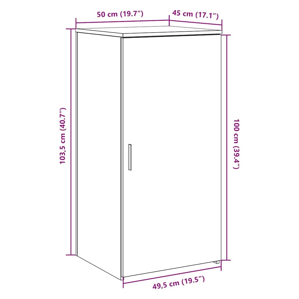 vidaXL Armadio in legno di ingegneria bianco 50x45x103,5 cm